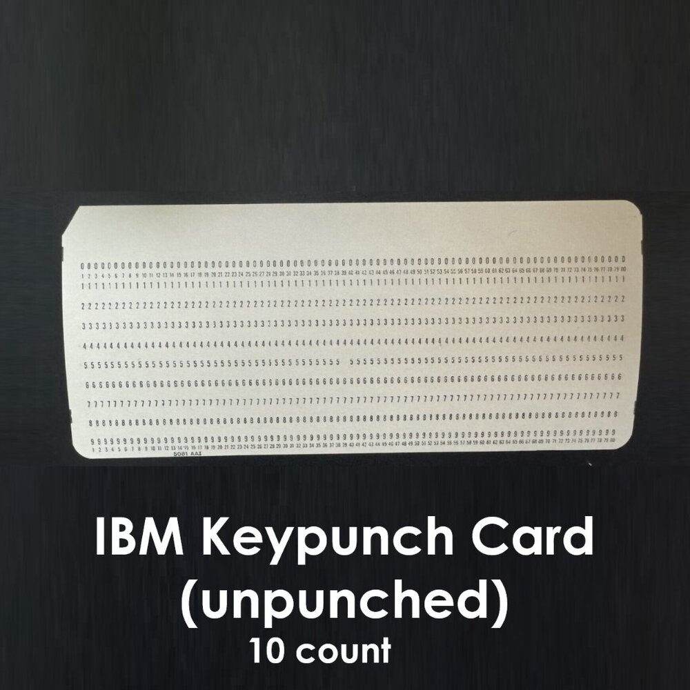 Keypunch IBM Punch Card Unpunched, Vintage (10 cards)